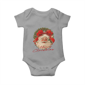 Merry Christmas Vintage Retro Santa Claus Coquette Baby Onesie TS11 Sport Gray Print Your Wear