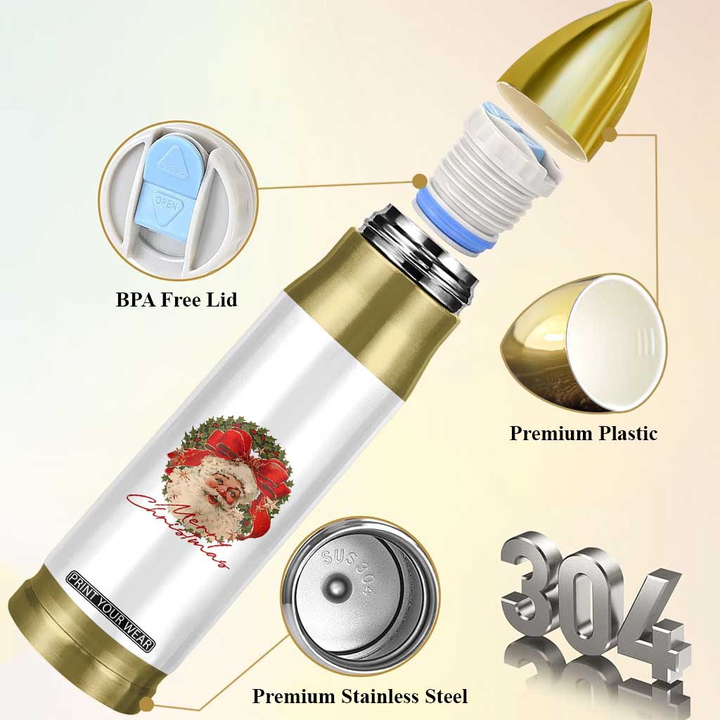 Merry Christmas Vintage Retro Santa Claus Coquette Bullet Tumbler TS11 Print Your Wear