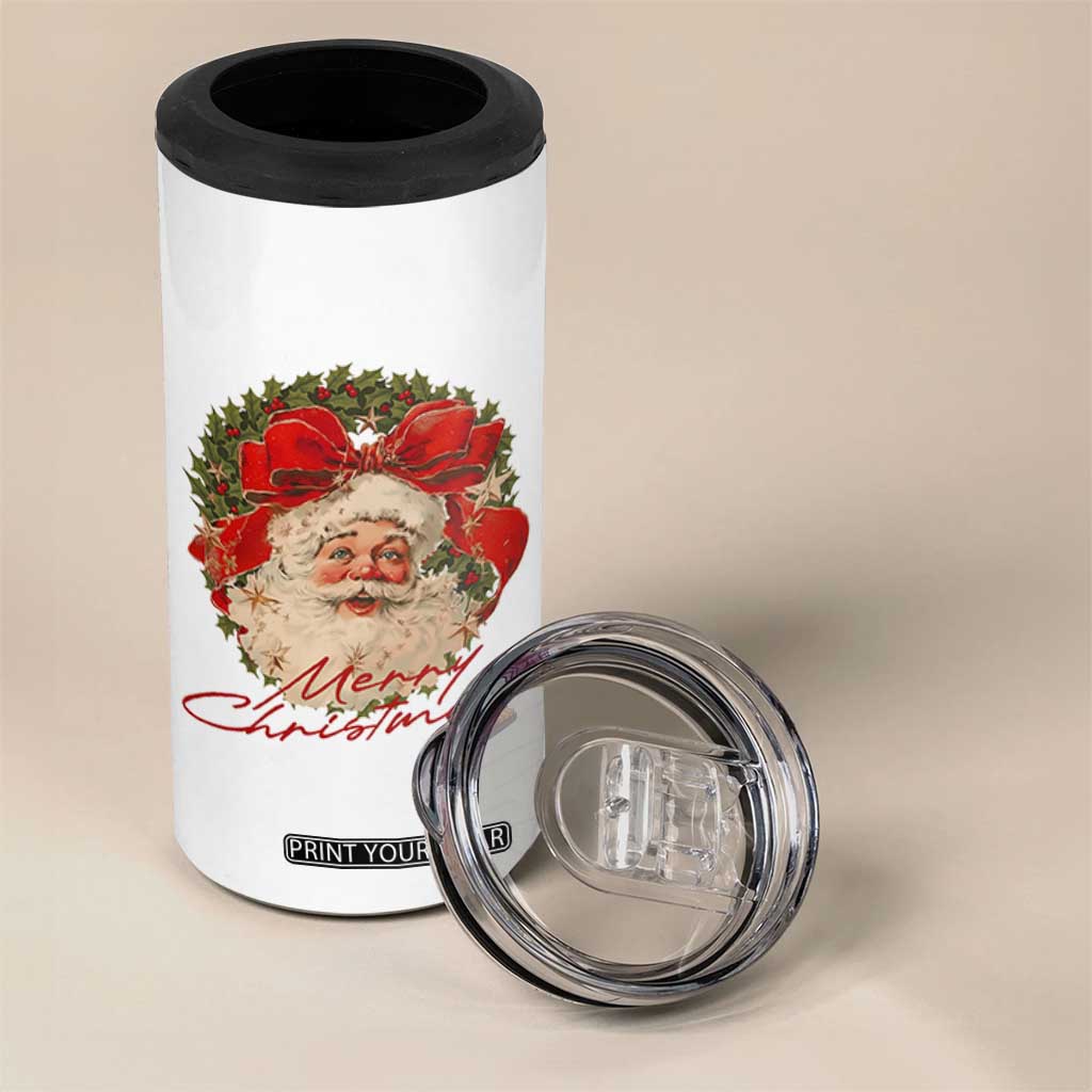 Merry Christmas Vintage Retro Santa Claus Coquette 4 in 1 Can Cooler Tumbler TS11 Print Your Wear