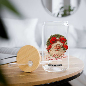Merry Christmas Vintage Retro Santa Claus Coquette Glass Can TS11 Print Your Wear