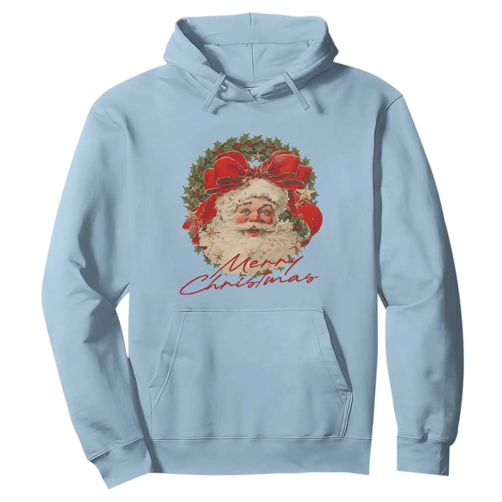 Merry Christmas Vintage Retro Santa Claus Coquette Hoodie TS11 Light Blue Print Your Wear