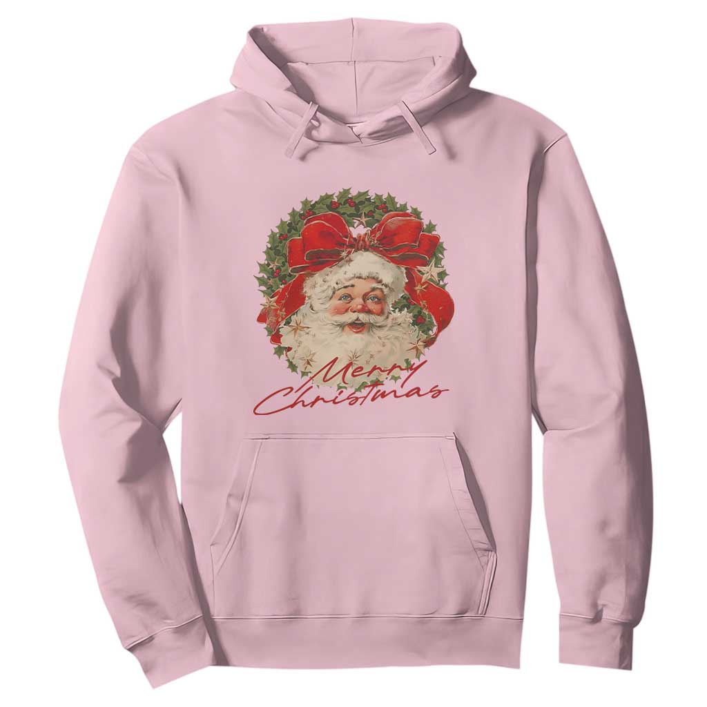 Merry Christmas Vintage Retro Santa Claus Coquette Hoodie TS11 Light Pink Print Your Wear