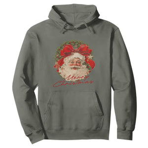 Merry Christmas Vintage Retro Santa Claus Coquette Hoodie TS11 Military Green Print Your Wear