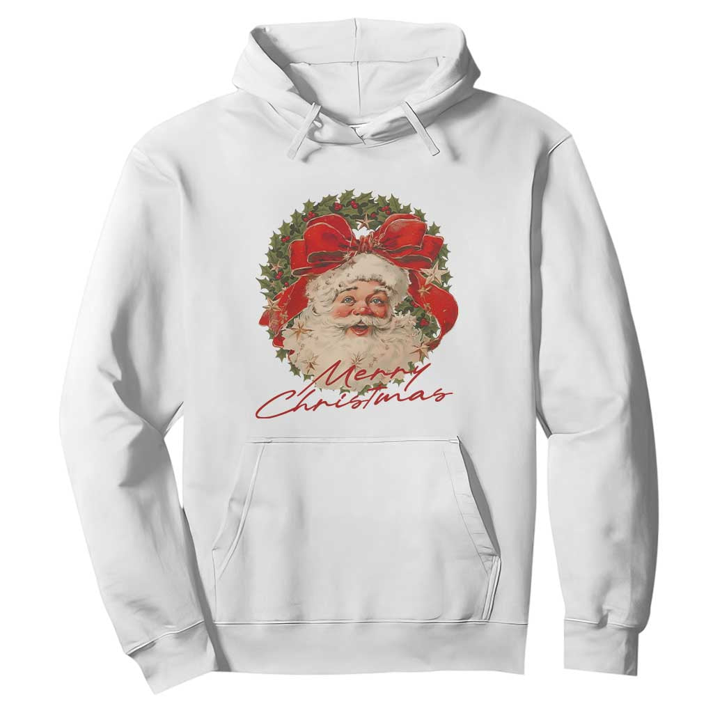 Merry Christmas Vintage Retro Santa Claus Coquette Hoodie TS11 White Print Your Wear