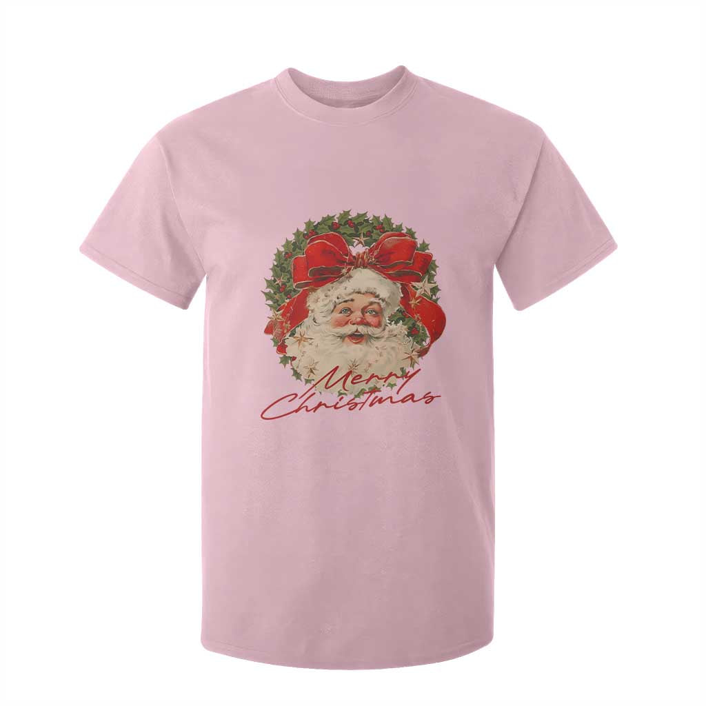 Merry Christmas Vintage Retro Santa Claus Coquette T Shirt For Kid TS11 Light Pink Print Your Wear