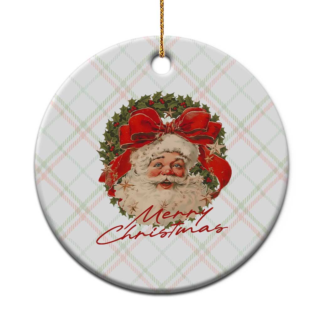 Merry Christmas Vintage Retro Santa Claus Coquette Ceramic Ornament TS11 1pc Christmas Plaid Print Your Wear