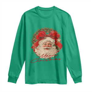 Merry Christmas Vintage Retro Santa Claus Coquette Long Sleeve Shirt TS11 Irish Green Print Your Wear