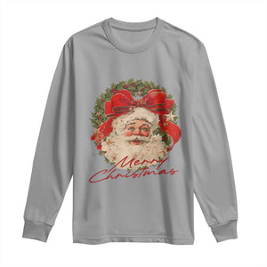 Merry Christmas Vintage Retro Santa Claus Coquette Long Sleeve Shirt TS11 Sport Gray Print Your Wear