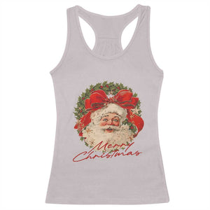 Merry Christmas Vintage Retro Santa Claus Coquette Racerback Tank Top TS11 Ice Gray Print Your Wear