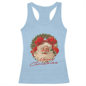 Merry Christmas Vintage Retro Santa Claus Coquette Racerback Tank Top TS11 Light Blue Print Your Wear