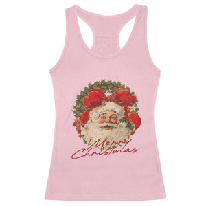 Merry Christmas Vintage Retro Santa Claus Coquette Racerback Tank Top TS11 Light Pink Print Your Wear