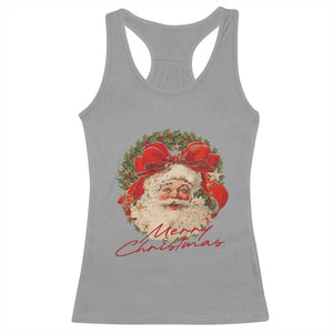 Merry Christmas Vintage Retro Santa Claus Coquette Racerback Tank Top TS11 Sport Gray Print Your Wear
