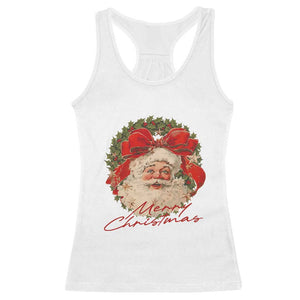 Merry Christmas Vintage Retro Santa Claus Coquette Racerback Tank Top TS11 White Print Your Wear
