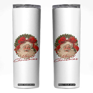 Merry Christmas Vintage Retro Santa Claus Coquette Skinny Tumbler TS11 White Print Your Wear