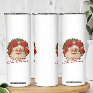 Merry Christmas Vintage Retro Santa Claus Coquette Skinny Tumbler TS11 Print Your Wear