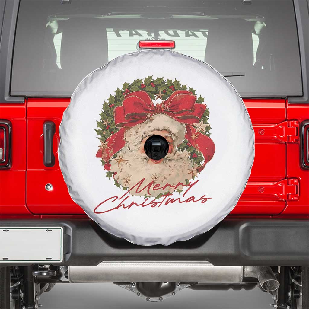 Merry Christmas Vintage Retro Santa Claus Coquette Spare Tire Cover TS11 White Print Your Wear