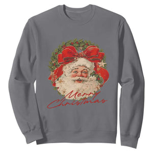 Merry Christmas Vintage Retro Santa Claus Coquette Sweatshirt TS11 Charcoal Print Your Wear