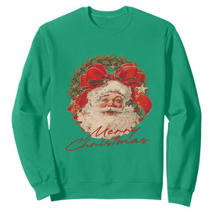 Merry Christmas Vintage Retro Santa Claus Coquette Sweatshirt TS11 Irish Green Print Your Wear