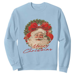 Merry Christmas Vintage Retro Santa Claus Coquette Sweatshirt TS11 Light Blue Print Your Wear