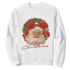 Merry Christmas Vintage Retro Santa Claus Coquette Sweatshirt TS11 White Print Your Wear