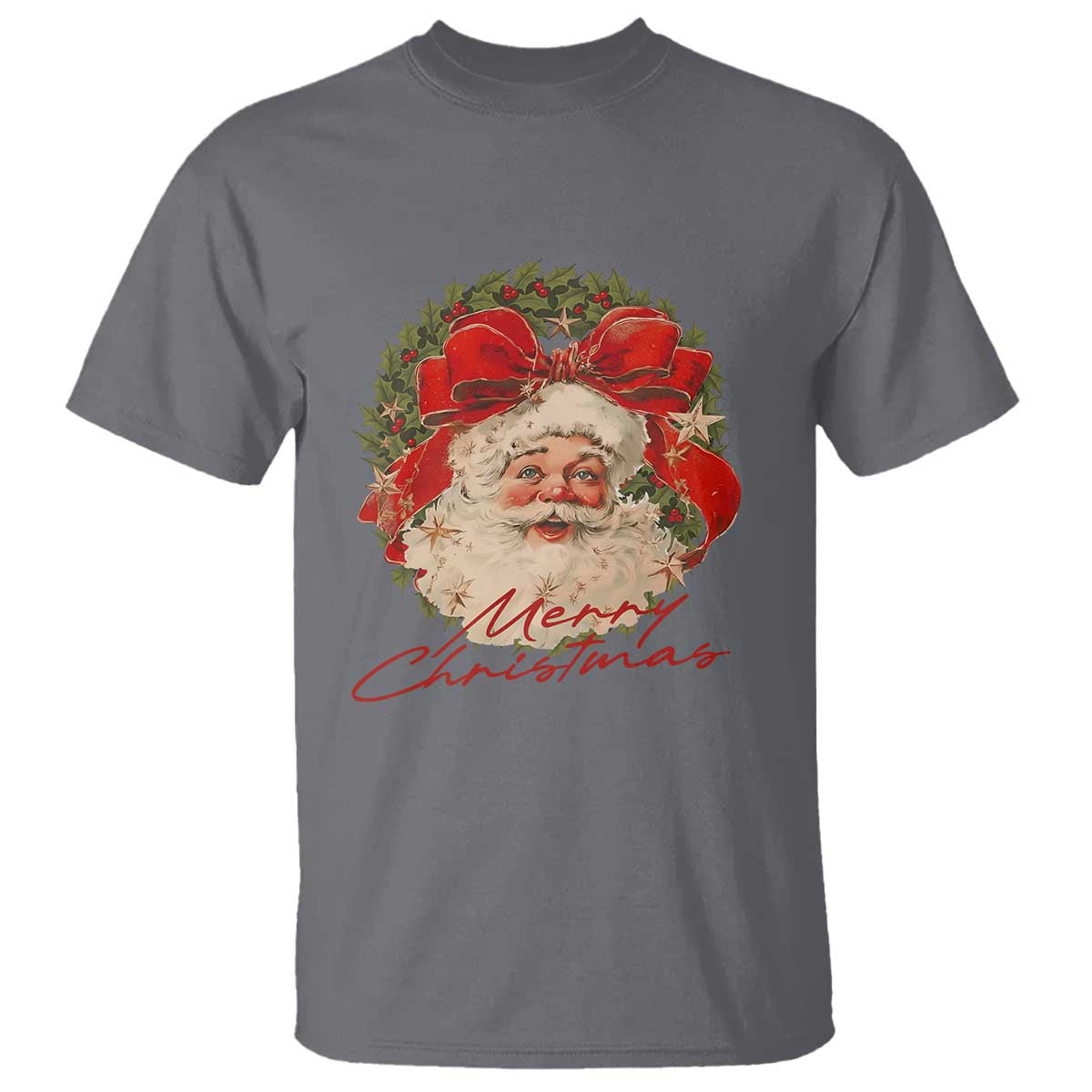Merry Christmas Vintage Retro Santa Claus Coquette T Shirt TS11 Charcoal Print Your Wear