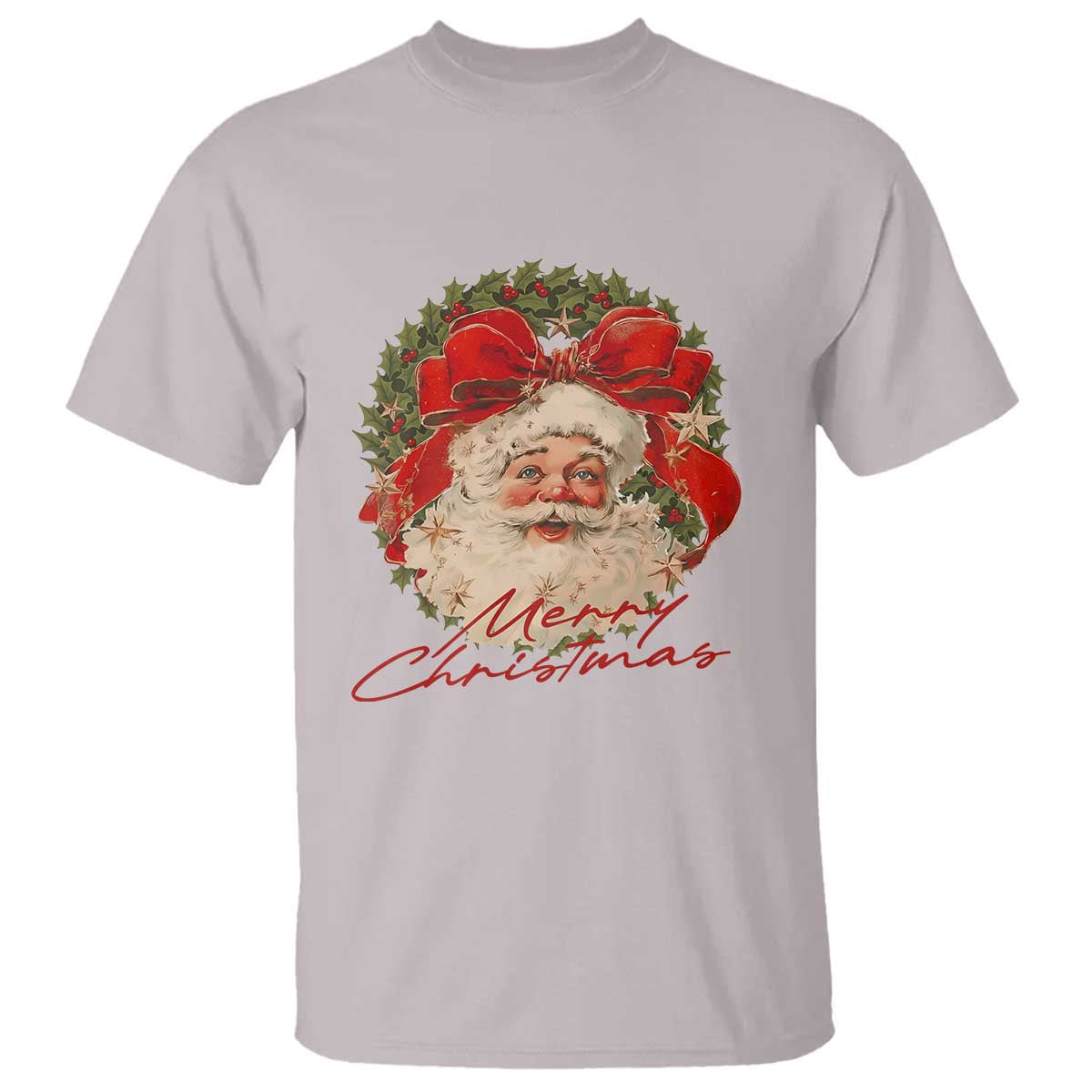 Merry Christmas Vintage Retro Santa Claus Coquette T Shirt TS11 Ice Gray Print Your Wear