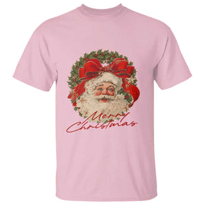 Merry Christmas Vintage Retro Santa Claus Coquette T Shirt TS11 Light Pink Print Your Wear