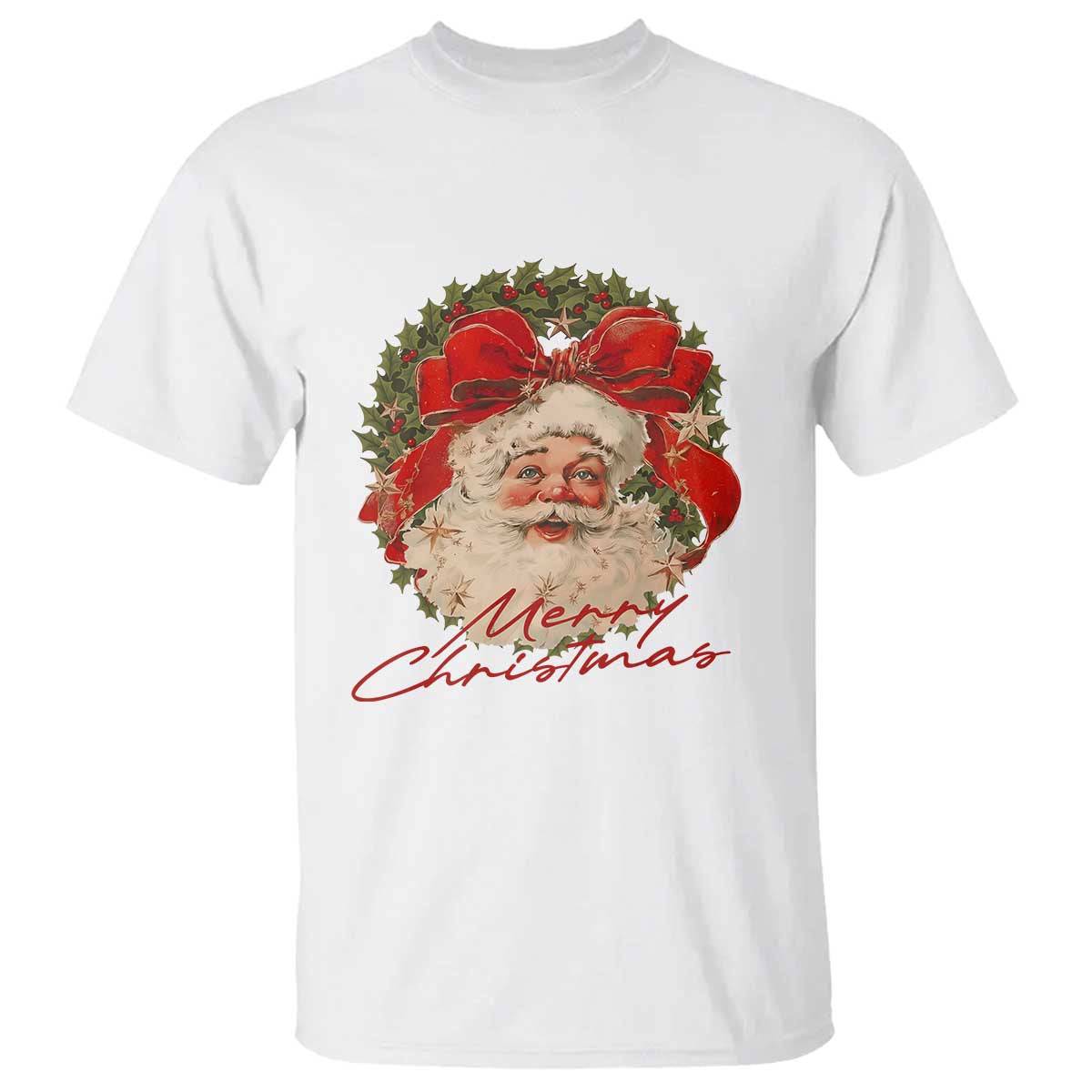 Merry Christmas Vintage Retro Santa Claus Coquette T Shirt TS11 White Print Your Wear