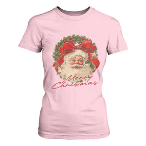 Merry Christmas Vintage Retro Santa Claus Coquette T Shirt For Women TS11 Light Pink Print Your Wear