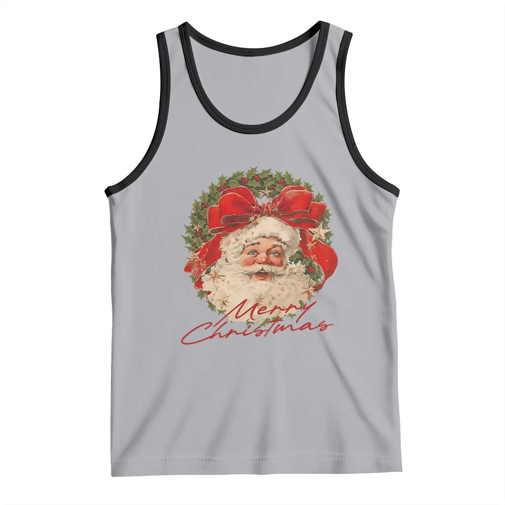 Merry Christmas Vintage Retro Santa Claus Coquette Tank Top TS11 Athletic Heather Black Print Your Wear