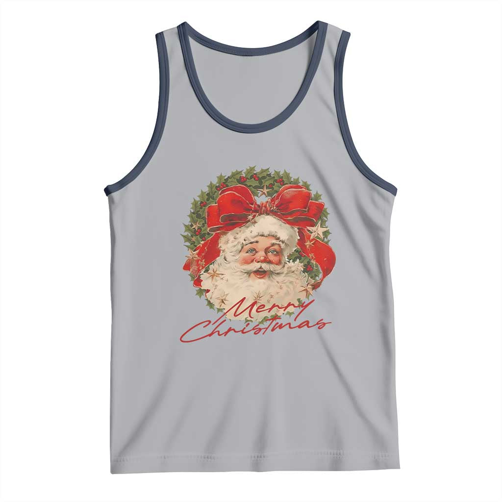 Merry Christmas Vintage Retro Santa Claus Coquette Tank Top TS11 Athletic Heather Navy Print Your Wear