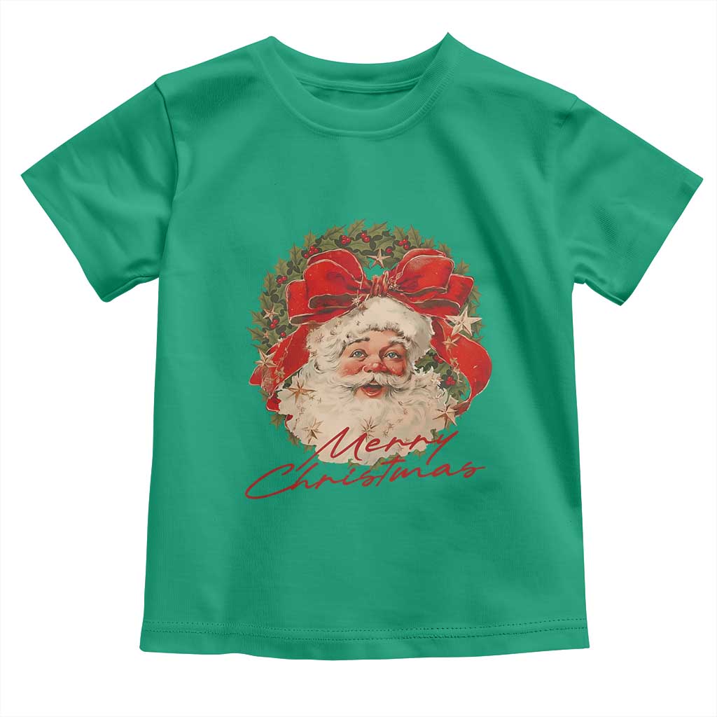 Merry Christmas Vintage Retro Santa Claus Coquette Toddler T Shirt TS11 Irish Green Print Your Wear
