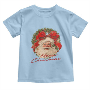 Merry Christmas Vintage Retro Santa Claus Coquette Toddler T Shirt TS11 Light Blue Print Your Wear