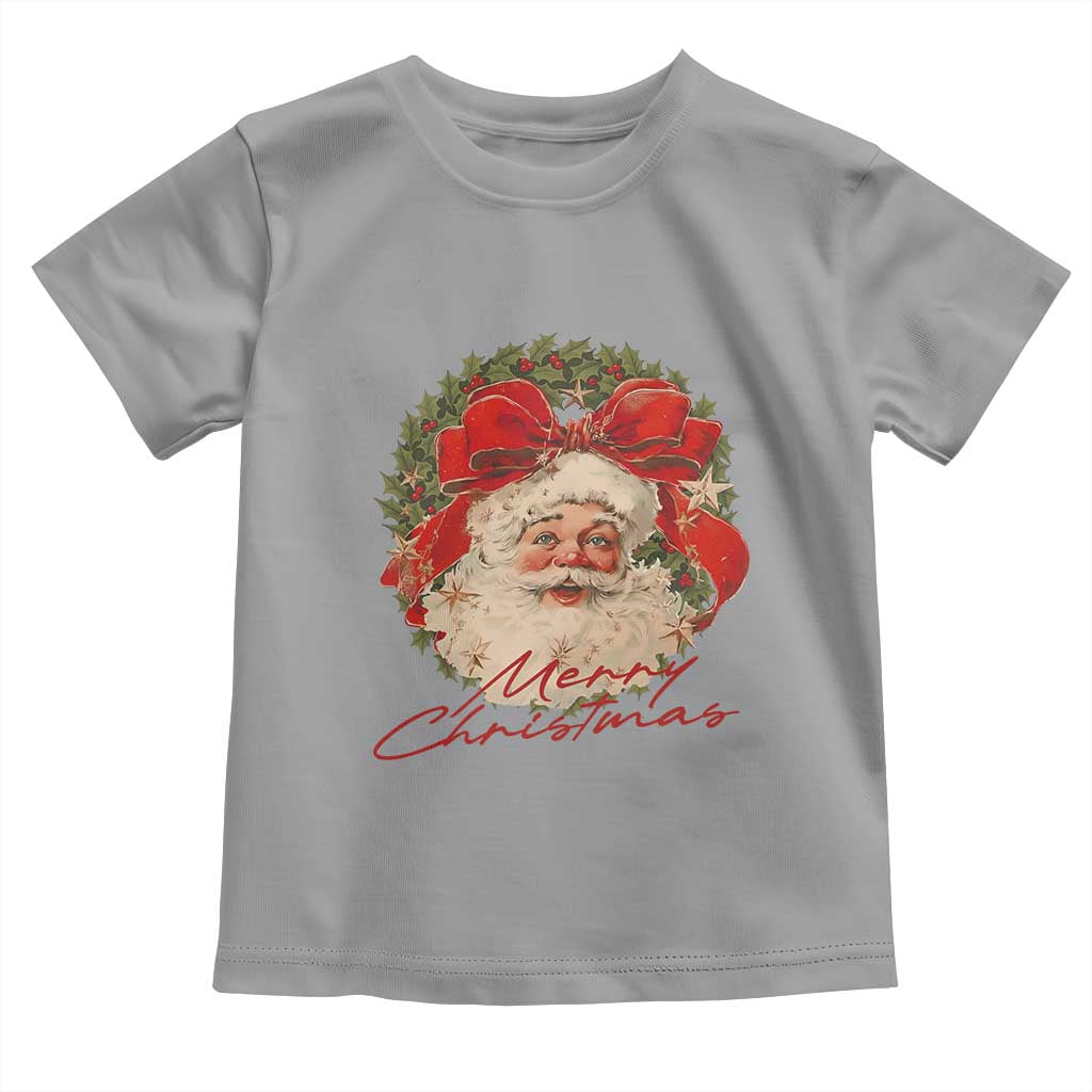 Merry Christmas Vintage Retro Santa Claus Coquette Toddler T Shirt TS11 Sport Gray Print Your Wear