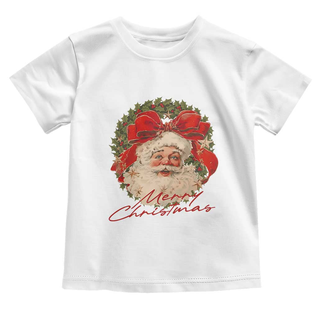 Merry Christmas Vintage Retro Santa Claus Coquette Toddler T Shirt TS11 White Print Your Wear