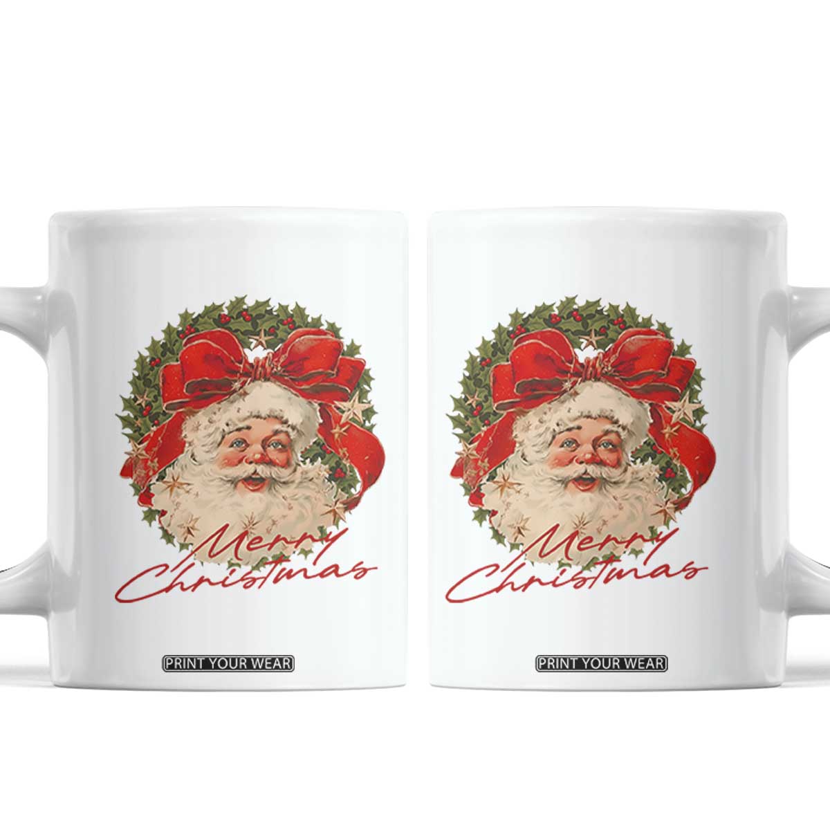 Merry Christmas Vintage Retro Santa Claus Coquette Coffee Mug TS11 White Print Your Wear