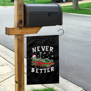 Funny Halloween Christmas Never Better Garden Flag Xmas Skeleton Coffin TS11 Print Your Wear