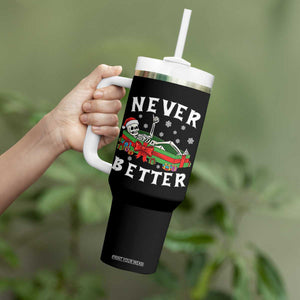 Funny Halloween Christmas Never Better Tumbler With Handle Xmas Skeleton Coffin TS11 Print Your Wear