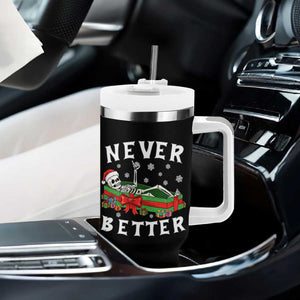 Funny Halloween Christmas Never Better Tumbler With Handle Xmas Skeleton Coffin TS11 Print Your Wear