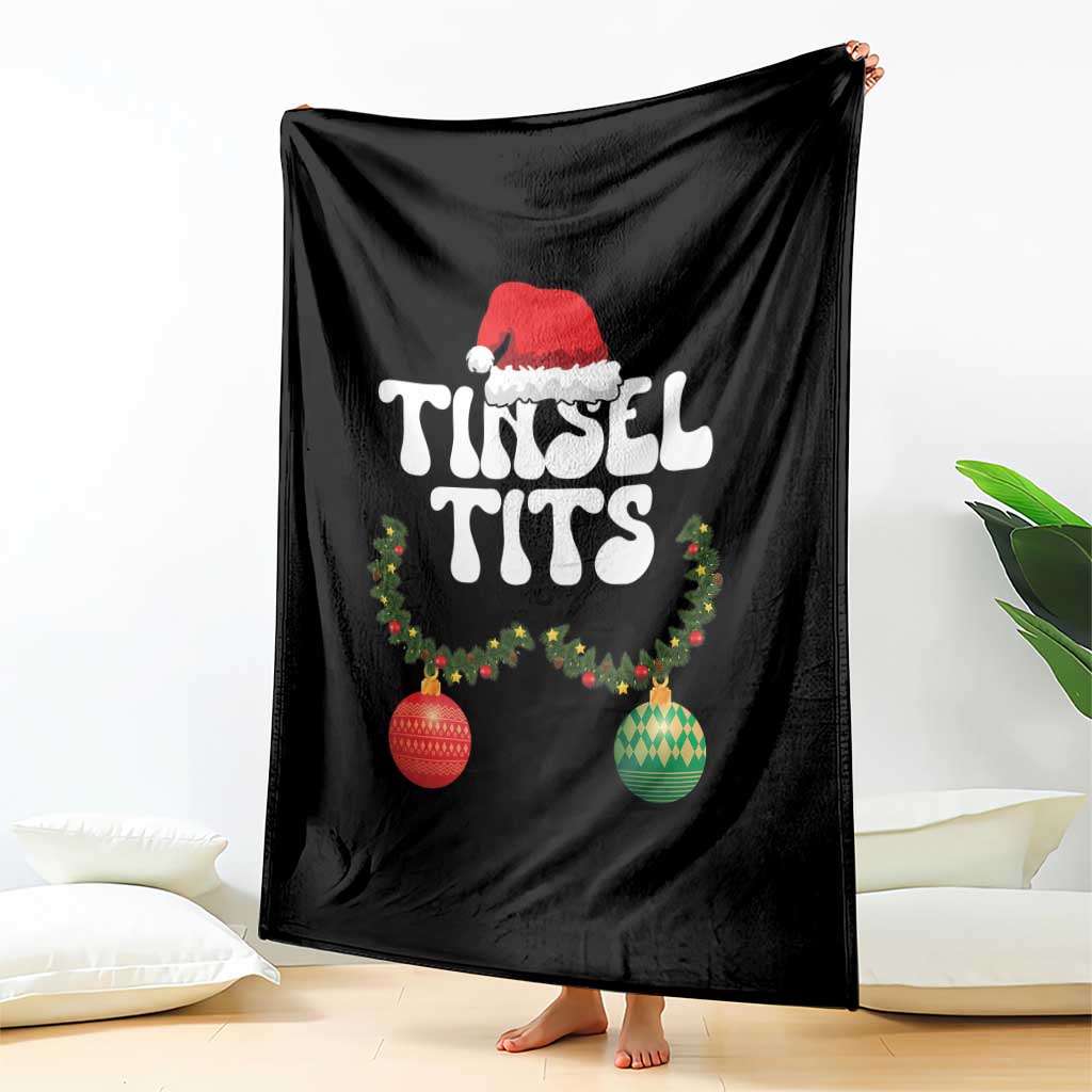 Christmas Tinsel Tits Throw Blanket Funny Xmas Couple Matching TS11 Print Your Wear