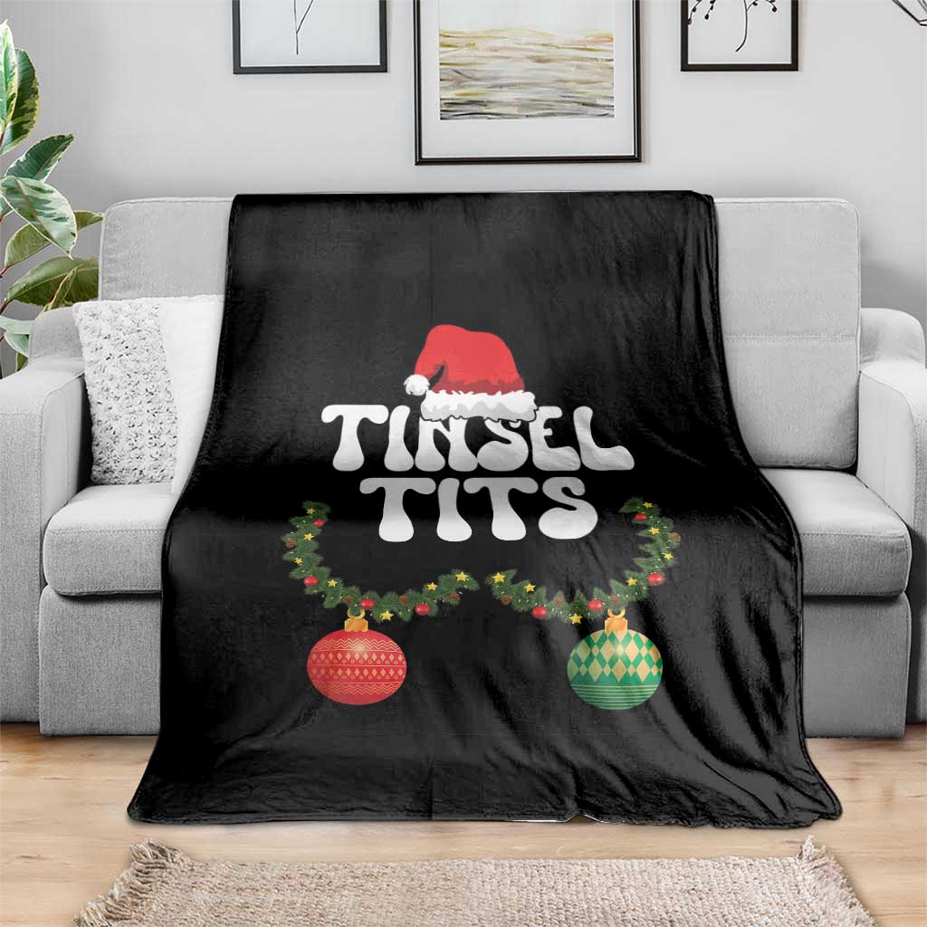 Christmas Tinsel Tits Throw Blanket Funny Xmas Couple Matching TS11 Print Your Wear