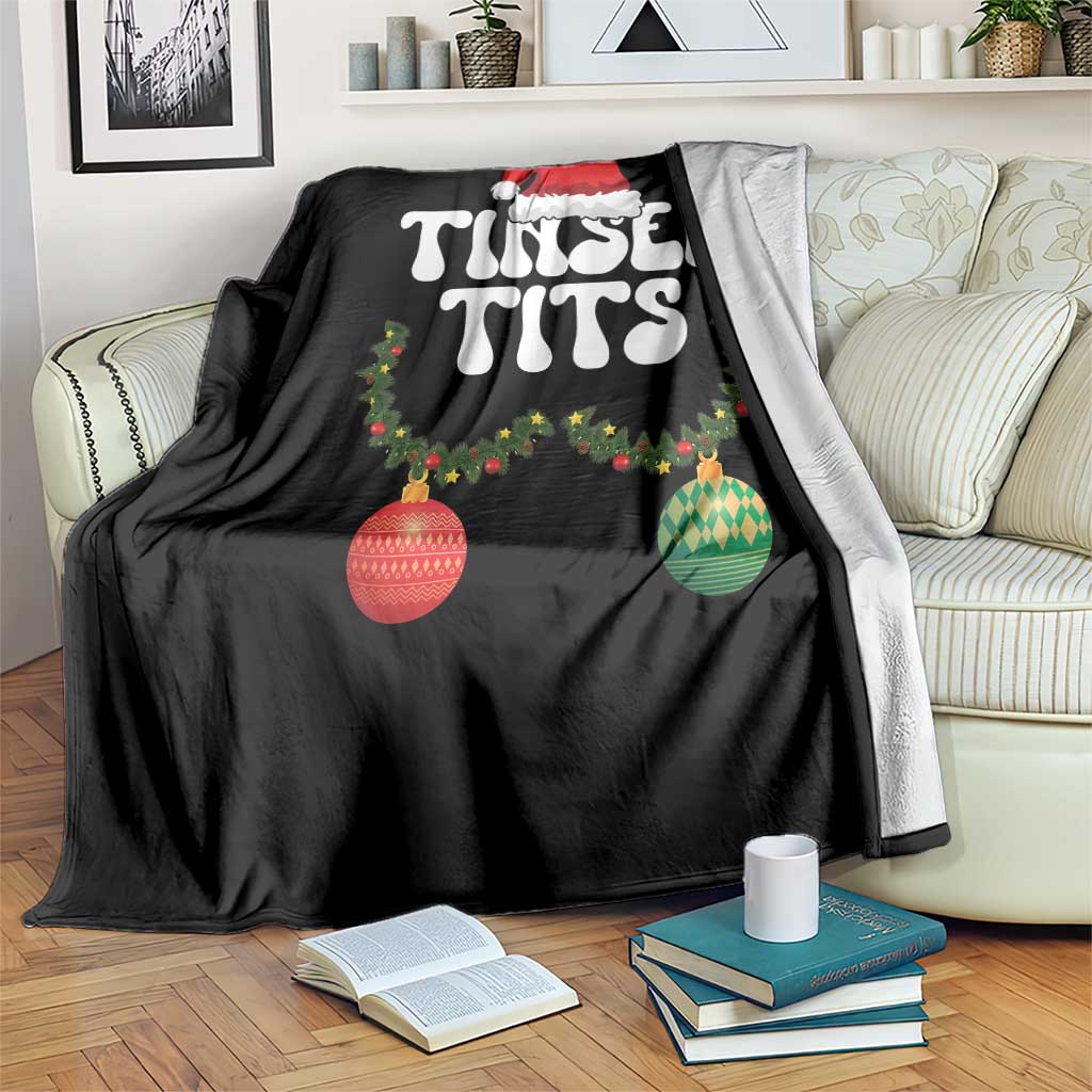 Christmas Tinsel Tits Throw Blanket Funny Xmas Couple Matching TS11 Print Your Wear