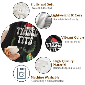 Christmas Tinsel Tits Throw Blanket Funny Xmas Couple Matching TS11 Print Your Wear