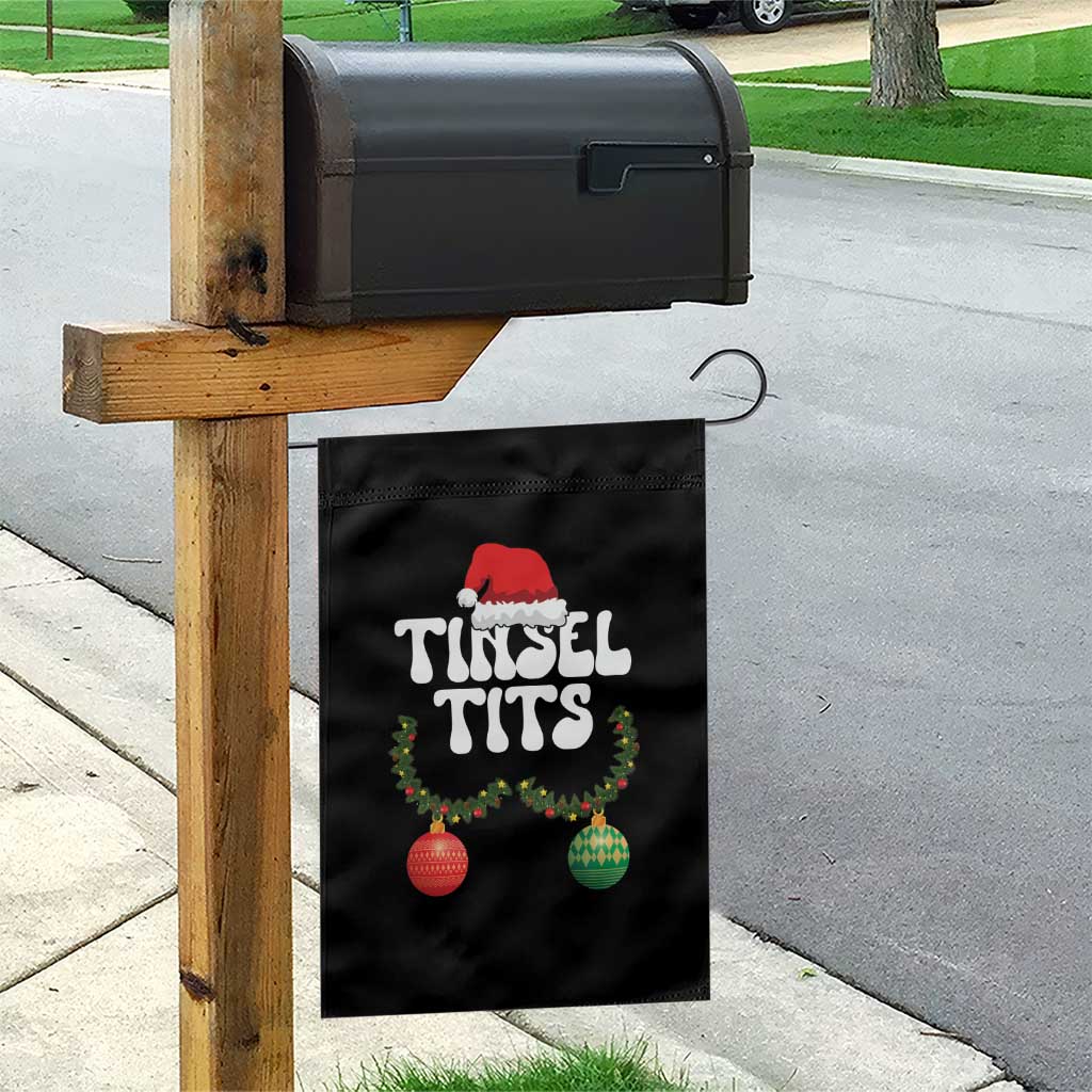 Christmas Tinsel Tits Garden Flag Funny Xmas Couple Matching TS11 Print Your Wear
