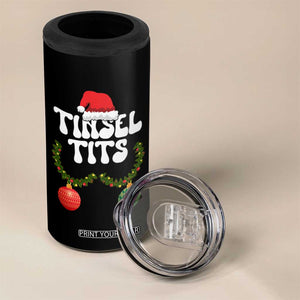 Christmas Tinsel Tits 4 in 1 Can Cooler Tumbler Funny Xmas Couple Matching TS11 Print Your Wear