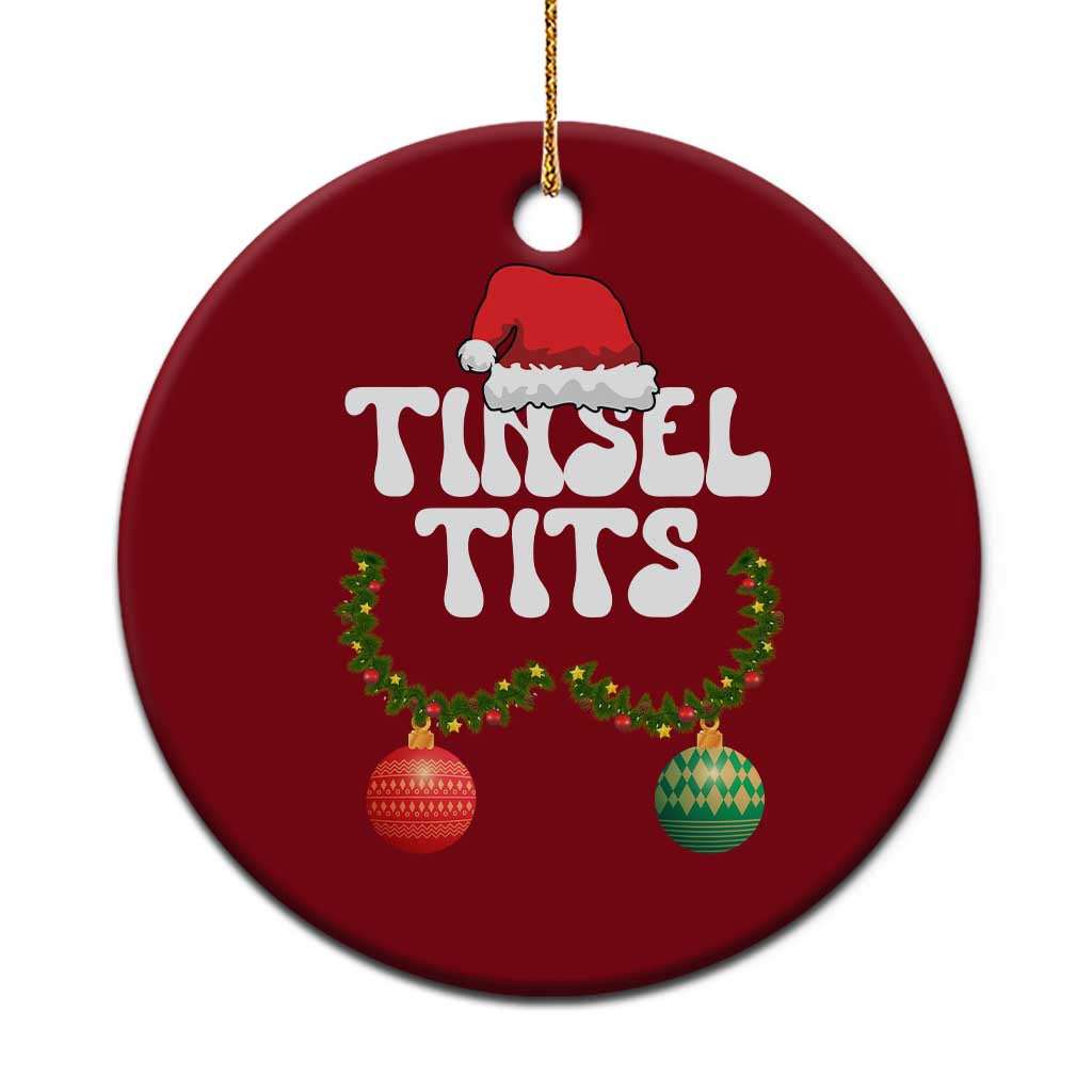 Christmas Tinsel Tits Ceramic Ornament Funny Xmas Couple Matching TS11 1pc Red Print Your Wear