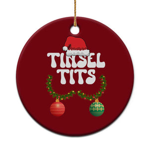 Christmas Tinsel Tits Ceramic Ornament Funny Xmas Couple Matching TS11 1pc Red Print Your Wear