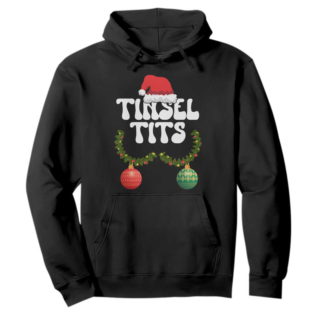 Christmas Tinsel Tits Hoodie Funny Xmas Couple Matching TS11 Black Print Your Wear