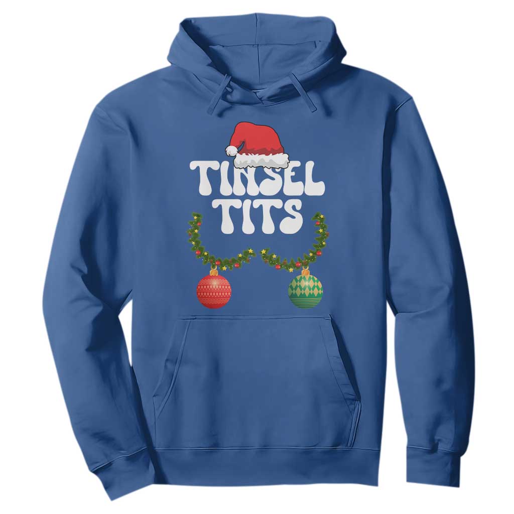 Christmas Tinsel Tits Hoodie Funny Xmas Couple Matching TS11 Royal Blue Print Your Wear
