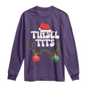 Christmas Tinsel Tits Long Sleeve Shirt Funny Xmas Couple Matching TS11 Purple Print Your Wear